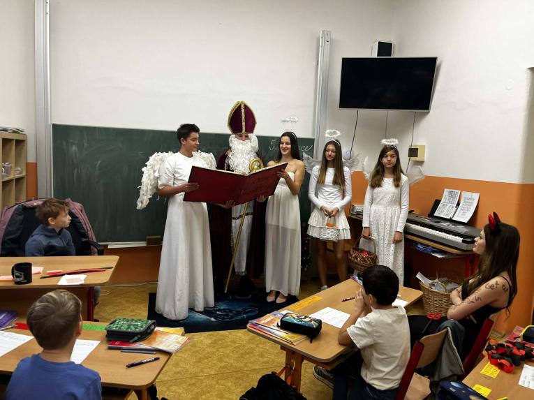 Mikuláš, anděl a čert ve třídě Mikuláš, anděl a čert ve třídě